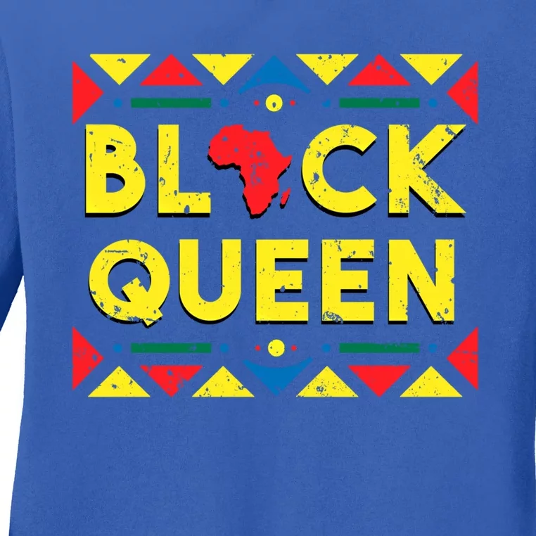 Black Queen Funny Gift African Roots Black History Month Gift Ladies Long Sleeve Shirt