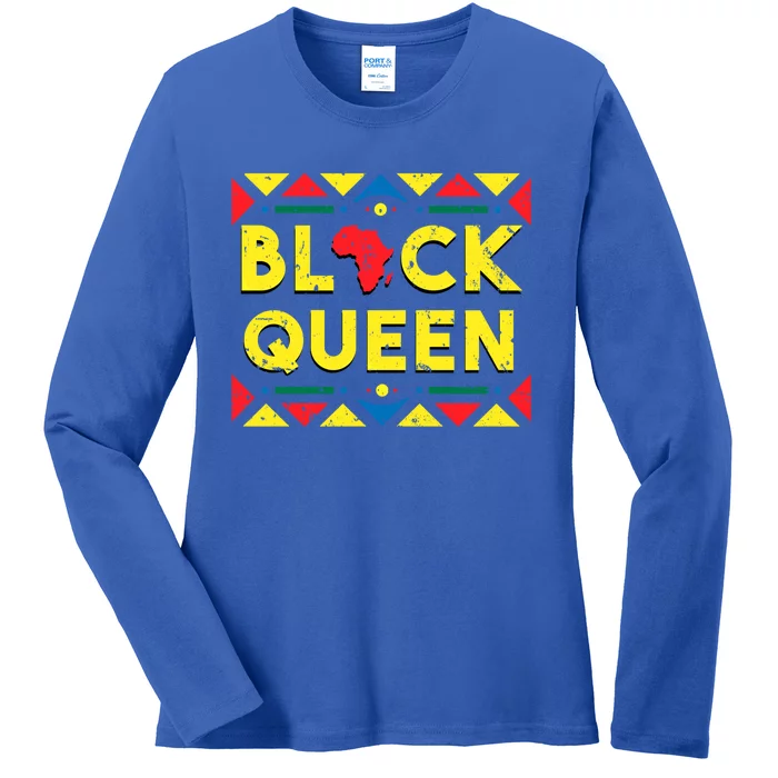 Black Queen Funny Gift African Roots Black History Month Gift Ladies Long Sleeve Shirt