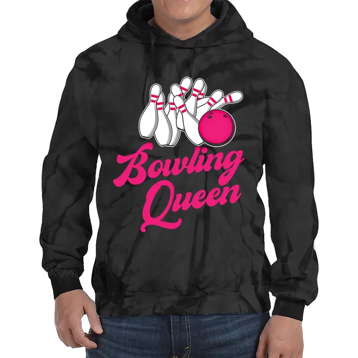 Bowling Queen Gift Tie Dye Hoodie