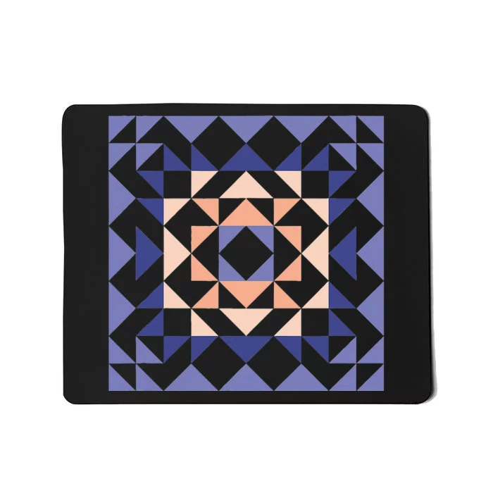 Barn Quilt Geometric Shapes Design In Peach And Lavender Mousepad