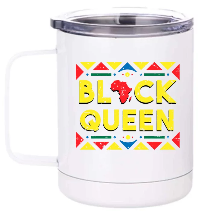 Black Queen Great Gift African Roots Black History Month Gift Front & Back 12oz Stainless Steel Tumbler Cup