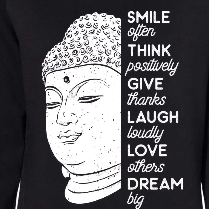 Buddha Quote Head Smile Often Yoga Cool Gift Womens California Wash Sweatshirt