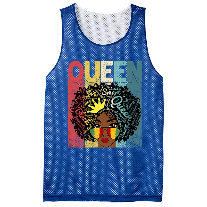 Black Queen Juneteenth Blm Black History Month Melanin Gift Mesh Reversible Basketball Jersey Tank