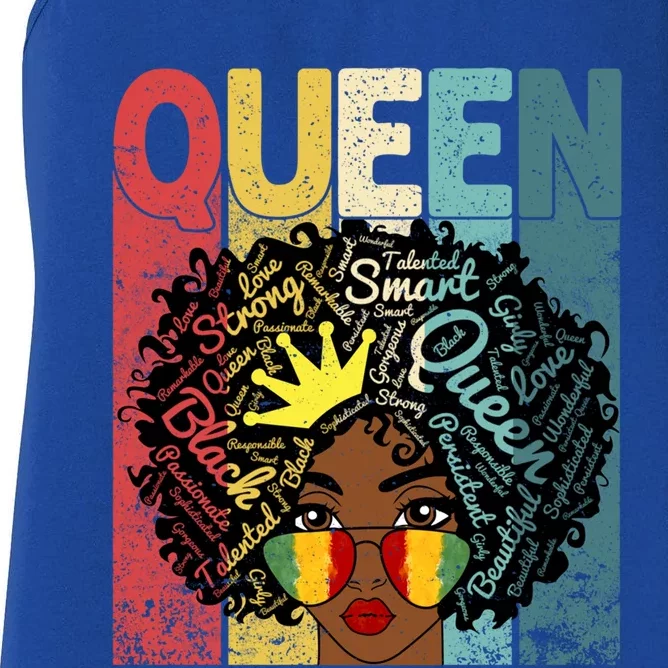 Black Queen Juneteenth Blm Black History Month Melanin Gift Women's Racerback Tank