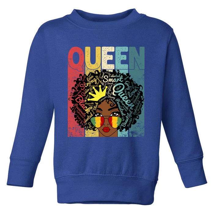 Black Queen Juneteenth Blm Black History Month Melanin Gift Toddler Sweatshirt