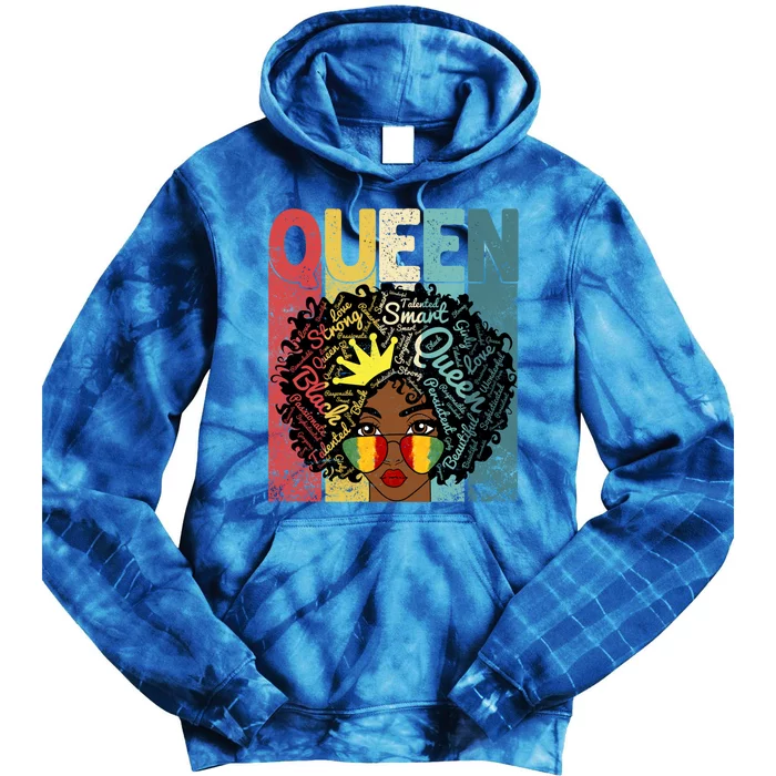 Black Queen Juneteenth Blm Black History Month Melanin Gift Tie Dye Hoodie