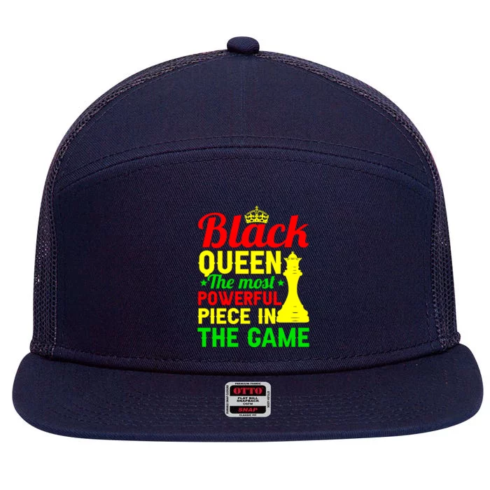 Black Queen Juneteenth Black History Month Mother's Day Gift 7 Panel Mesh Trucker Snapback Hat