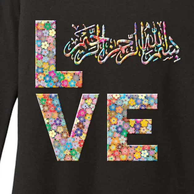 Bismillah Quran Love Flowers Cool Gift Womens CVC Long Sleeve Shirt