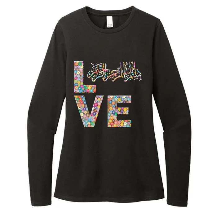 Bismillah Quran Love Flowers Cool Gift Womens CVC Long Sleeve Shirt