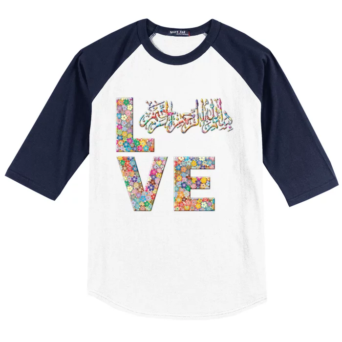 Bismillah Quran Love Flowers Cool Gift Baseball Sleeve Shirt