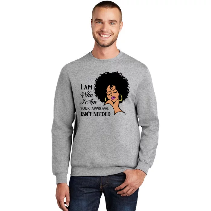 Black Queen Lady Curly Natural Afro African American Ladies Gift Tall Sweatshirt