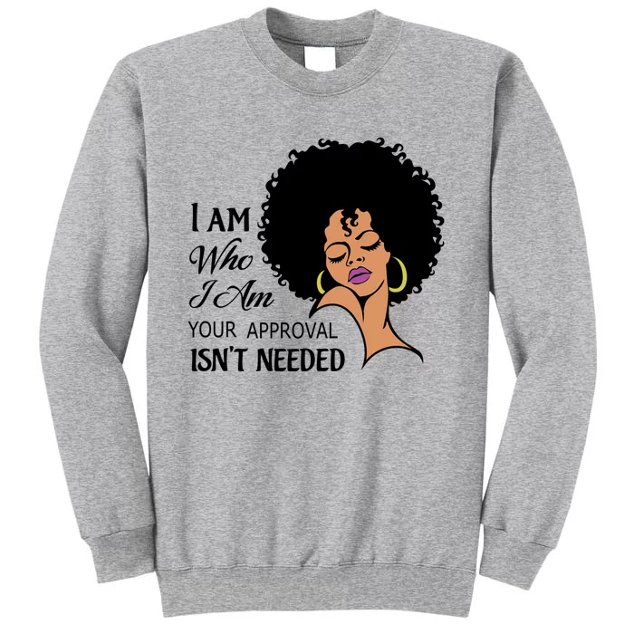 Black Queen Lady Curly Natural Afro African American Ladies Gift Tall Sweatshirt