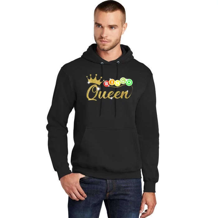 Bingo Queen Lucky Bingo Grandma Gambling Mothers Day Tall Hoodie