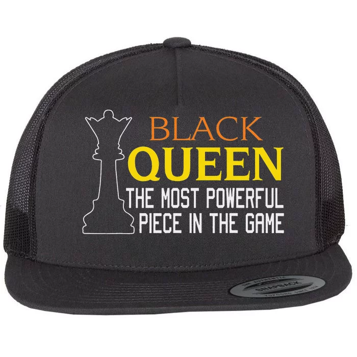 BLACK QUEEN Most Powerful Chess African American History Flat Bill Trucker Hat