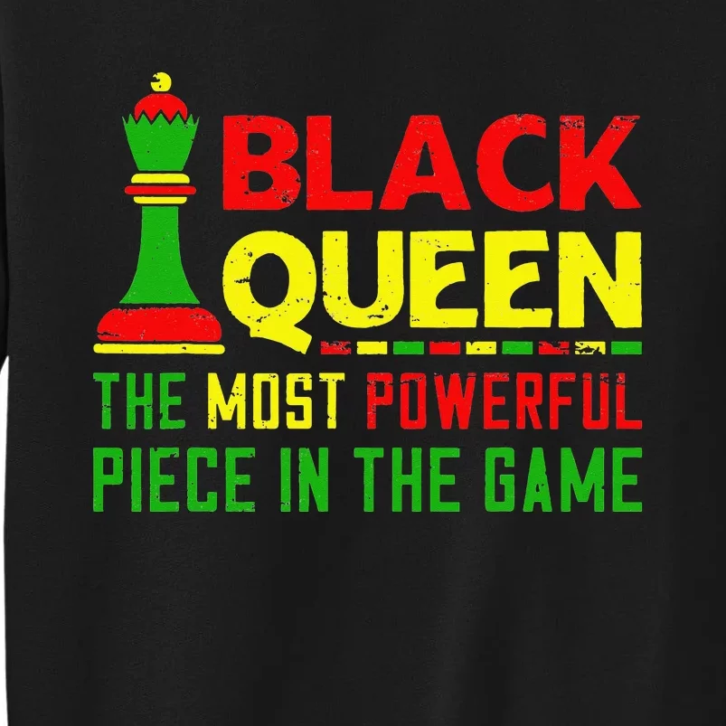 Black Queen Most Powerful Chess African American Juneteenth Tall Sweatshirt