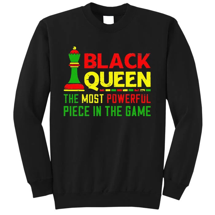 Black Queen Most Powerful Chess African American Juneteenth Tall Sweatshirt