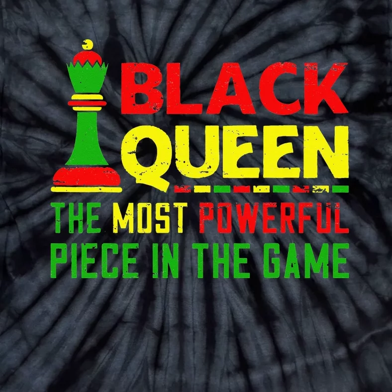 Black Queen Most Powerful Chess African American Juneteenth Tie-Dye T-Shirt