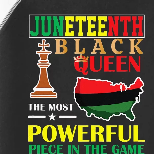 Black Queen Most Powerful Chess African American Juneteenth Toddler Fine Jersey T-Shirt