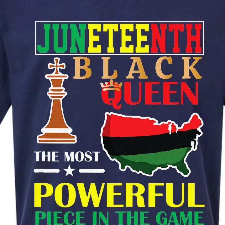 Black Queen Most Powerful Chess African American Juneteenth Sueded Cloud Jersey T-Shirt