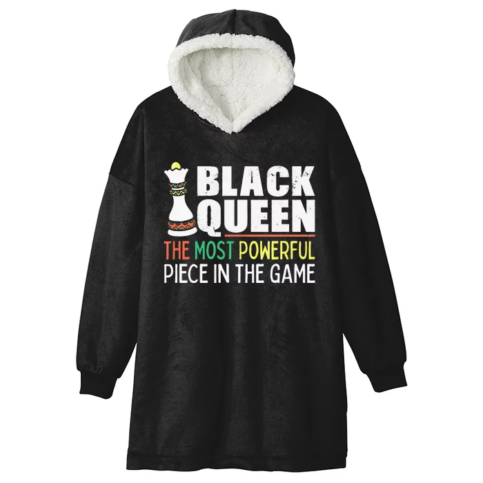 Black Queen Most Powerful Chess African American Hooded Wearable Blanket