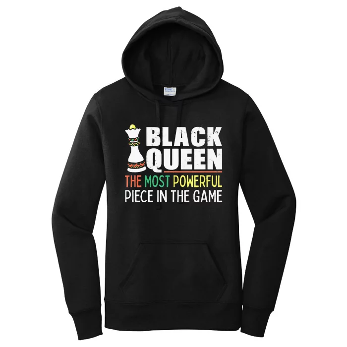 Black Queen Most Powerful Chess African American Women's Pullover Hoodie