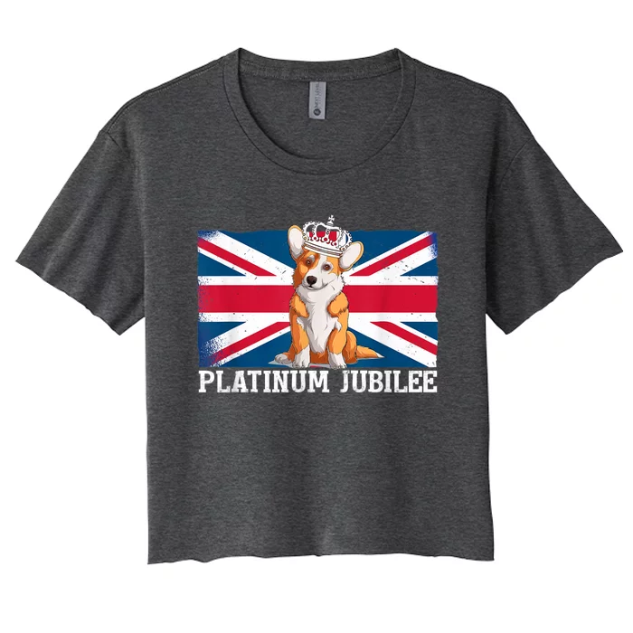 British Queen Monarchy Platinum Jubilee 70th Anniversary Women's Crop Top Tee