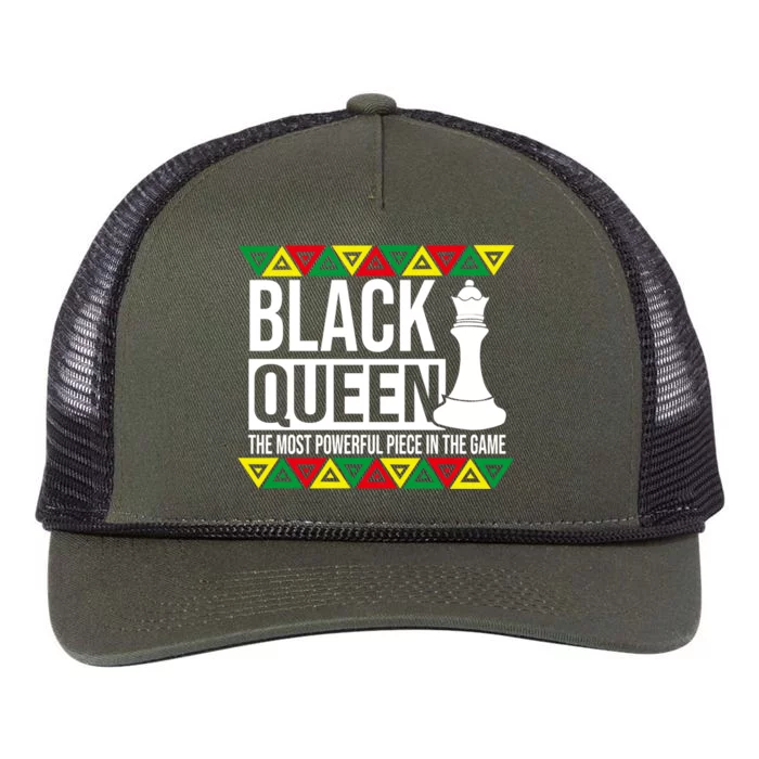 Black Queen Most Powerful Chess Piece African American Cute Gift Retro Rope Trucker Hat Cap