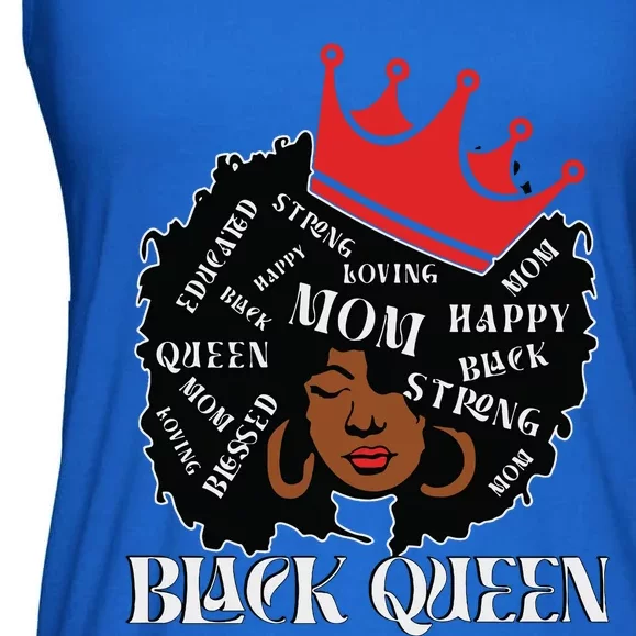 Black Queen Mom Happy Mothers Day Ladies Essential Flowy Tank