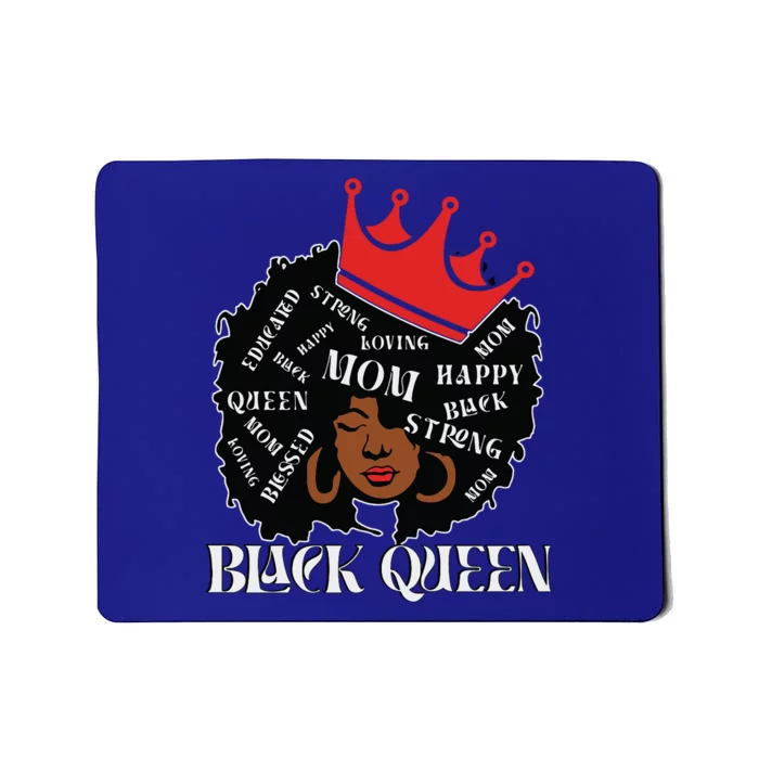 Black Queen Mom Happy Mothers Day Mousepad