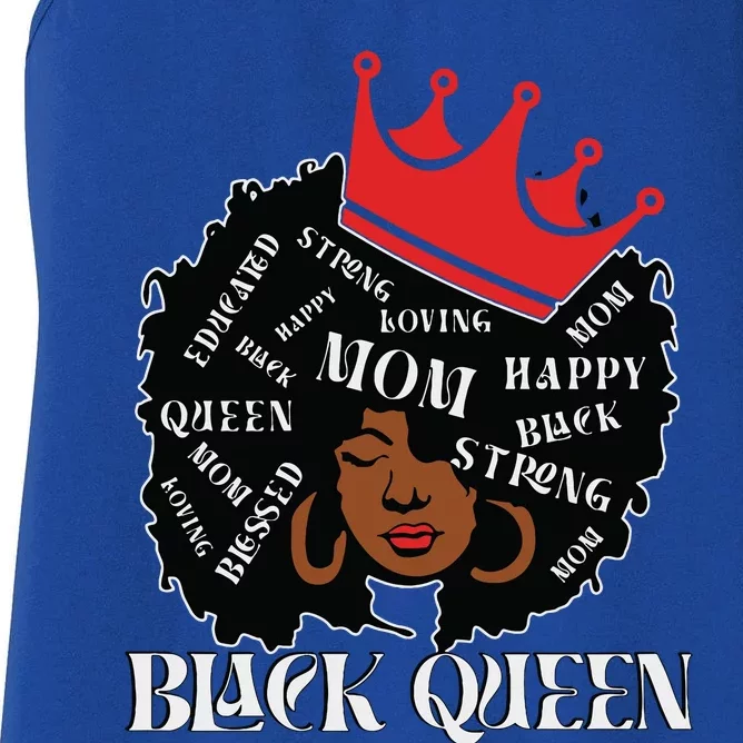 Black Queen Mom Happy Mothers Day Women's Racerback Tank