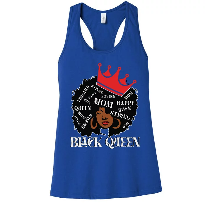 Black Queen Mom Happy Mothers Day Women's Racerback Tank