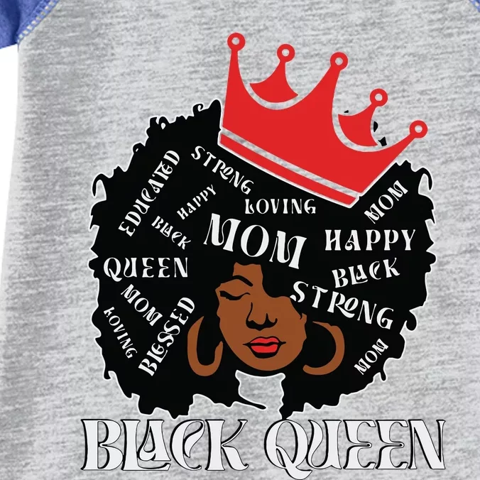 Black Queen Mom Happy Mothers Day Infant Baby Jersey Bodysuit