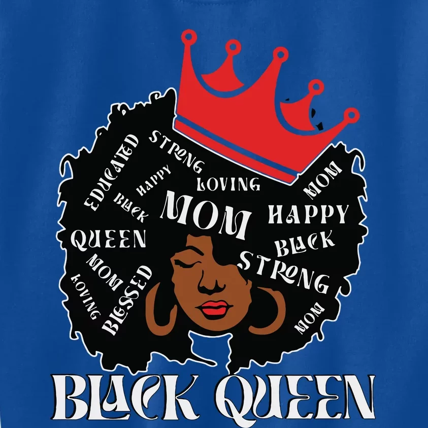 Black Queen Mom Happy Mothers Day Kids Sweatshirt