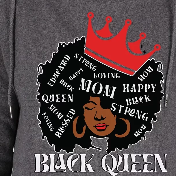 Black Queen Mom Happy Mothers Day Womens Funnel Neck Pullover Hood