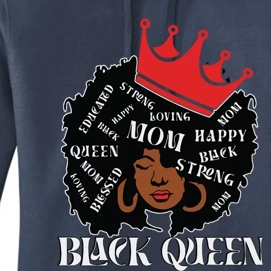 Black Queen Mom Happy Mothers Day Women's Pullover Hoodie