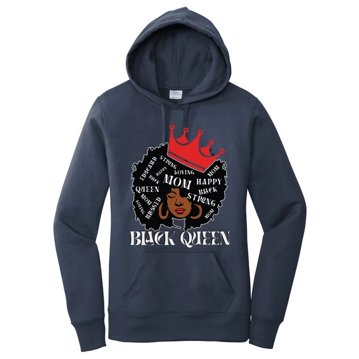 Black Queen Mom Happy Mothers Day Women's Pullover Hoodie