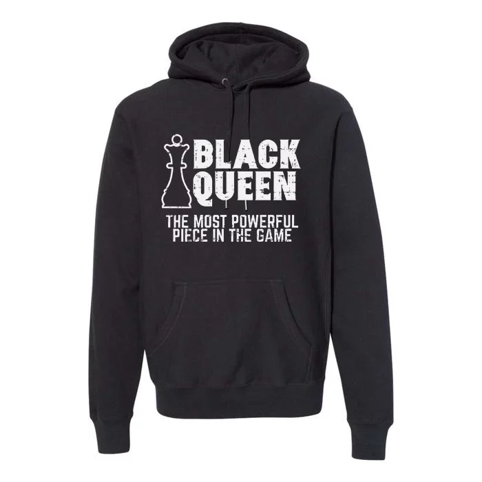 Black Queen Most Powerful Chess African American Premium Hoodie