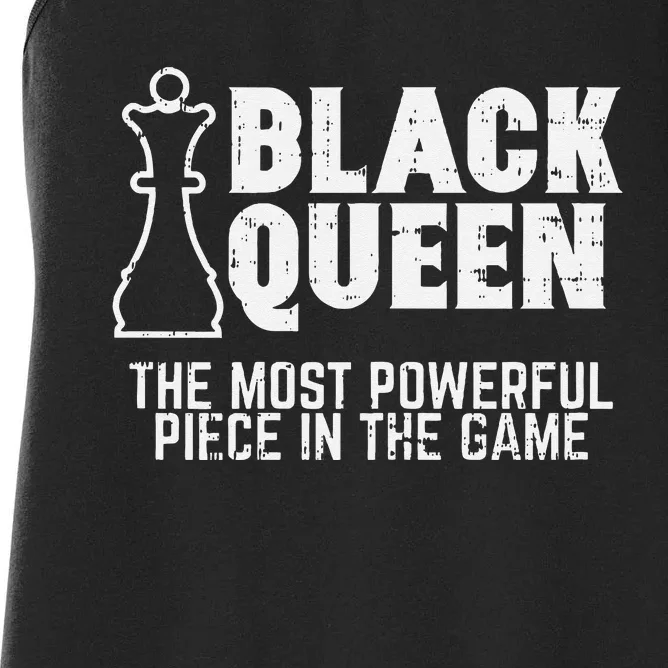 Black Queen Most Powerful Chess African American Women's Racerback Tank