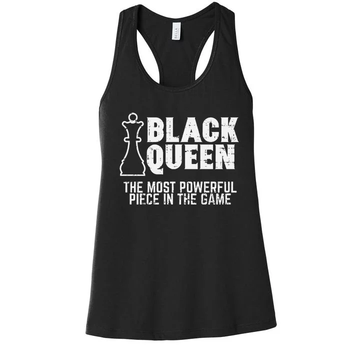 Black Queen Most Powerful Chess African American Women's Racerback Tank