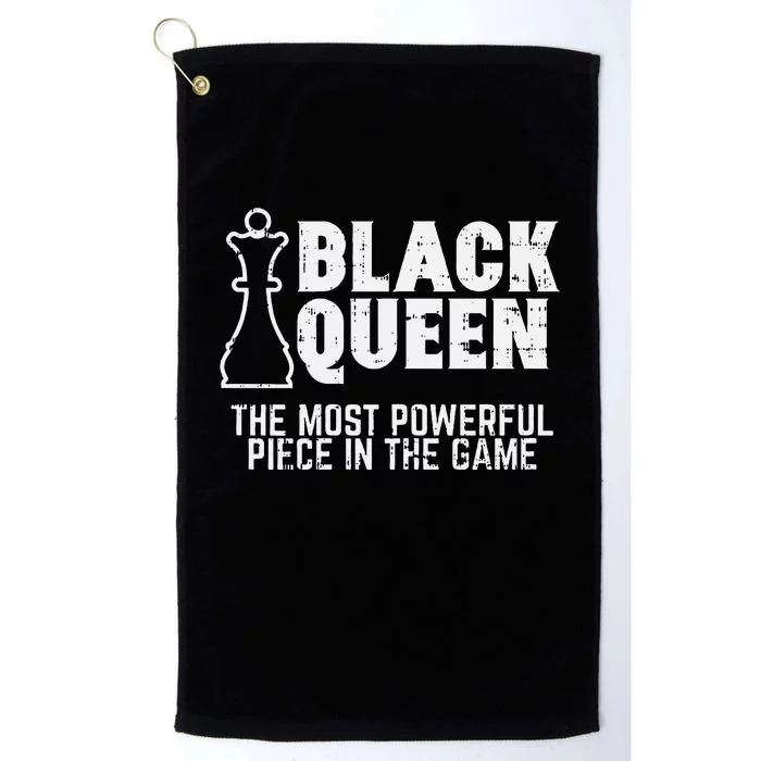 Black Queen Most Powerful Chess African American Platinum Collection Golf Towel