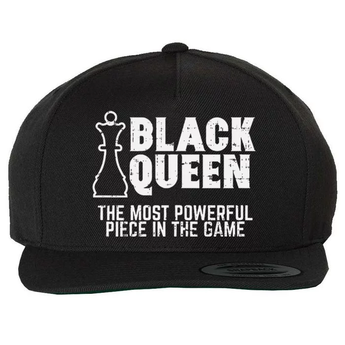 Black Queen Most Powerful Chess African American Wool Snapback Cap