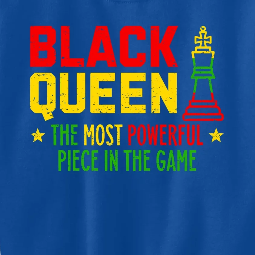 Black Queen Most Powerful Chess African Juneteenth Funny Gift Kids Sweatshirt