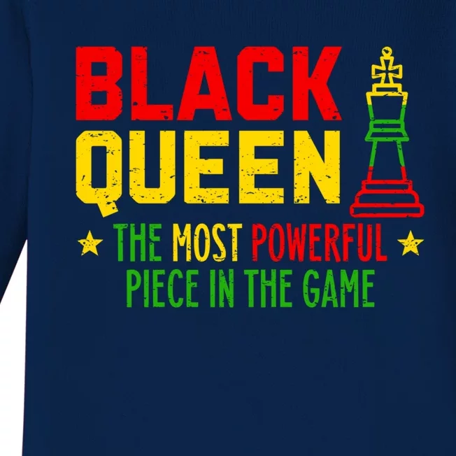 Black Queen Most Powerful Chess African Juneteenth Funny Gift Baby Long Sleeve Bodysuit