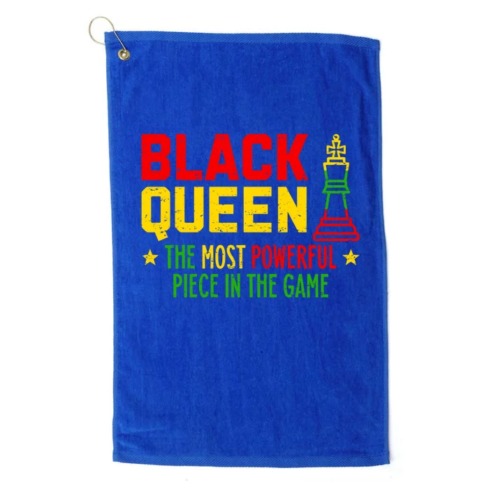 Black Queen Most Powerful Chess African Juneteenth Funny Gift Platinum Collection Golf Towel