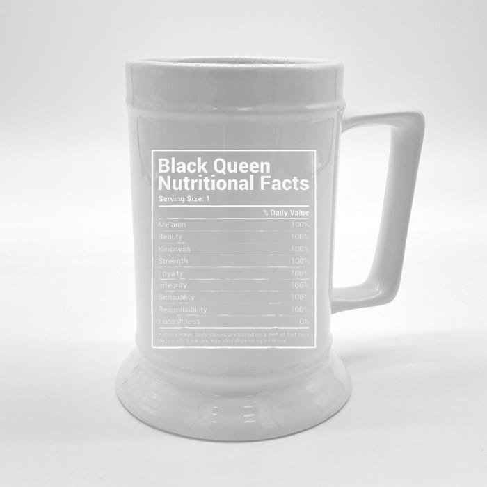 Black Queen Nutrition Facts Proud Black History Month Pride Front & Back Beer Stein