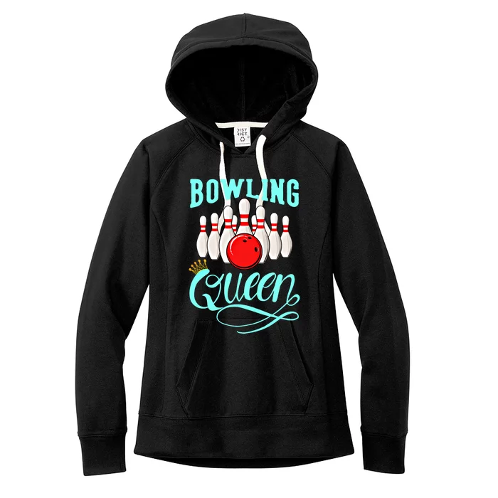 Bowling Queen Outfit Bowling Team Bowler Funny Bowling Cute Gift Women's Fleece Hoodie