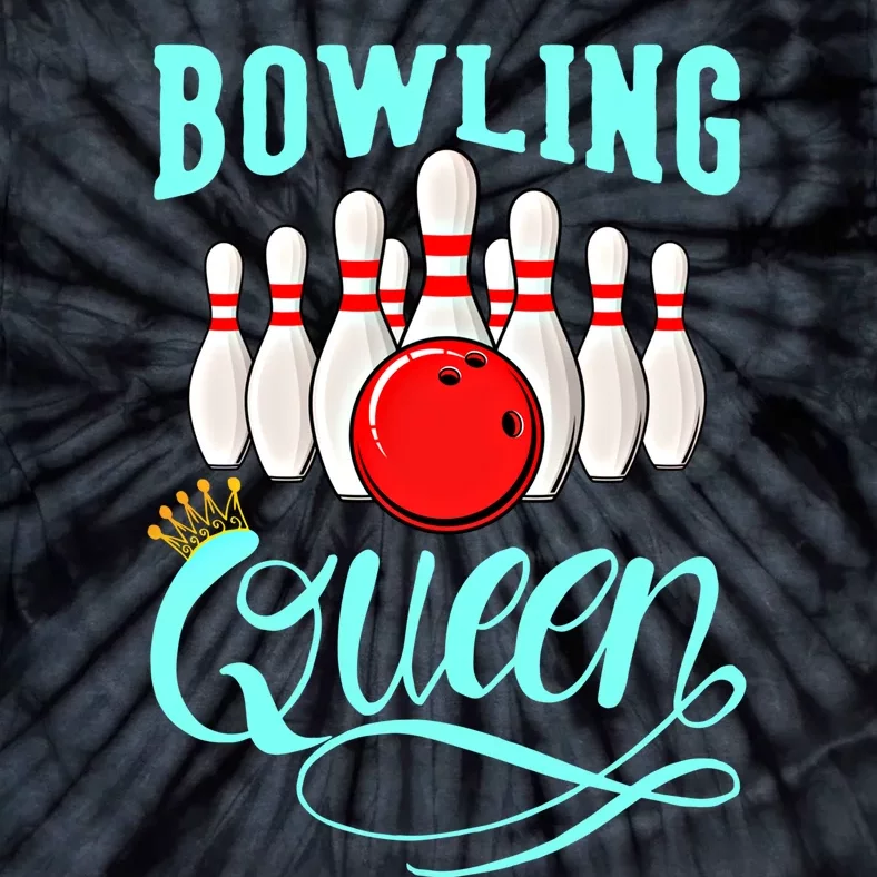 Bowling Queen Outfit Bowling Team Bowler Funny Bowling Cute Gift Tie-Dye T-Shirt