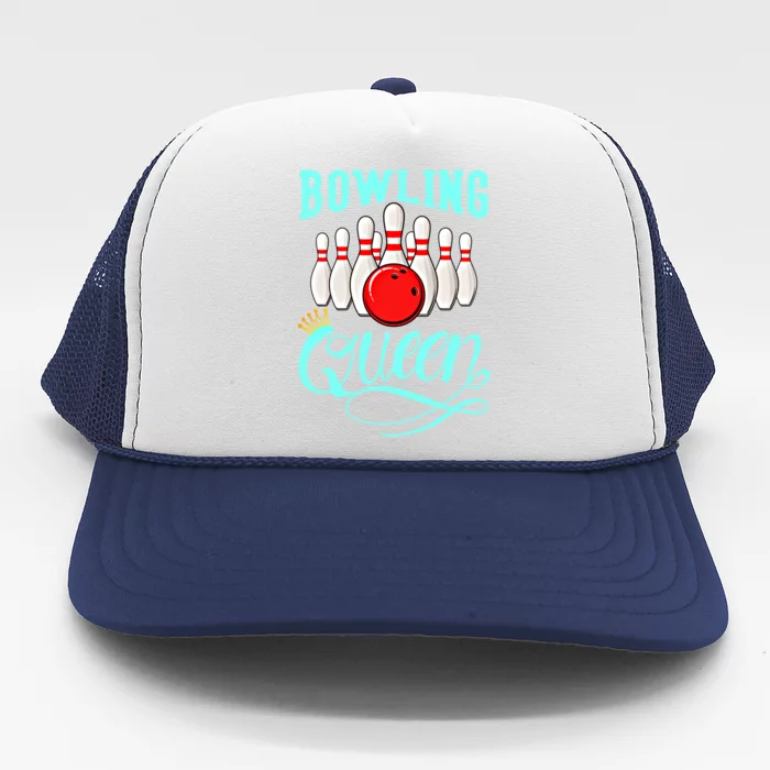 Bowling Queen Outfit Bowling Team Bowler Funny Bowling Cute Gift Trucker Hat