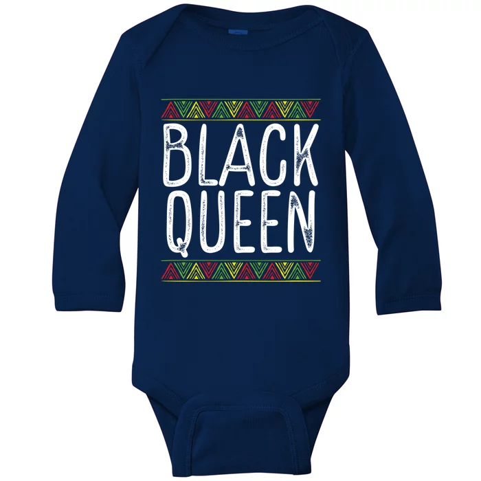 Black Queen Pan African Black History Month Pride Gift Baby Long Sleeve Bodysuit