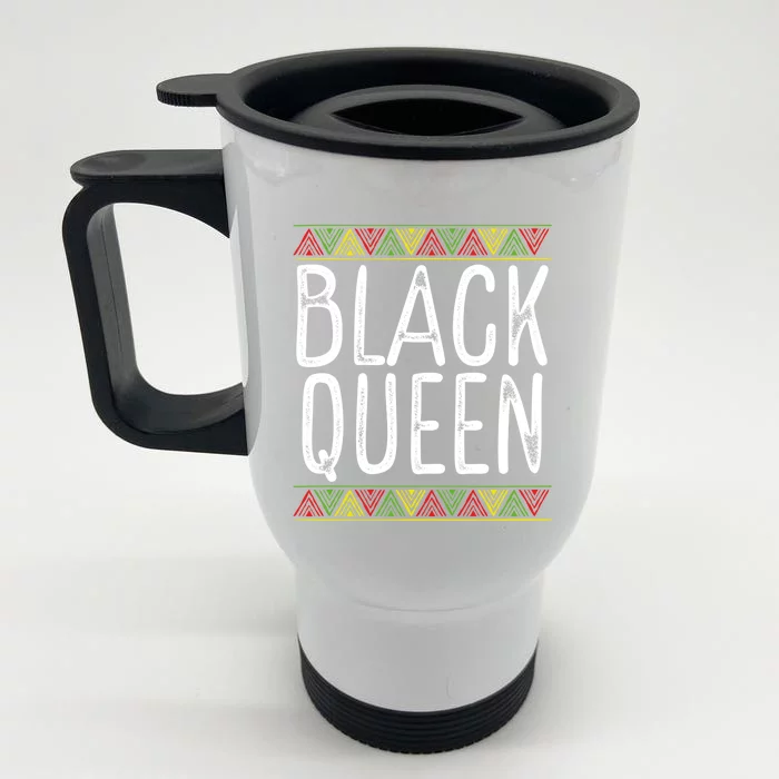 Black Queen Pan African Black History Month Pride Gift Front & Back Stainless Steel Travel Mug